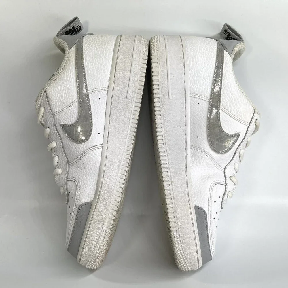Nike Air Force 1 '07 GS Low Trainers bq5484-100 White Grey Youth US Size 6.5Y_9